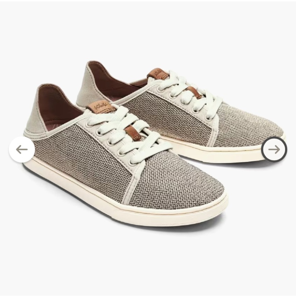 OluKai Pehuea Li Womens Sneakers Sz 10 Grey Slip On Mesh Drop In Heel Breathable